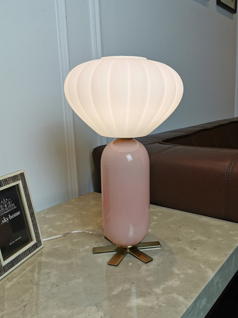 Original New Colorful Macaron Bedroom Bedside Table Lamp Nordic Side Table Decorative Table Lamp Glass Ball Living Room Lamp