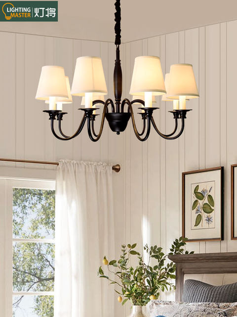 Angxiu American Country-Style Chandelier, Living Room Main Light, Designer Style, Nordic Retro Bedroom, Dining Room, Simple Iron Art Lighting Fixtures