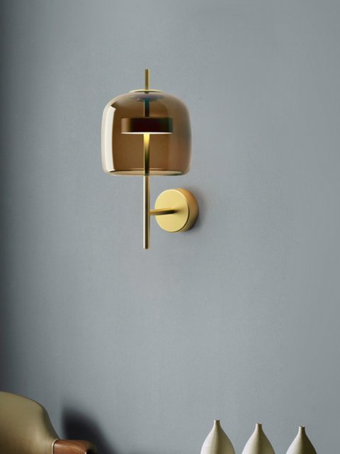 Postmodern Light Luxury Creative Simple Glass Warm Study Bedroom Corridor Aisle Nordic Designer Decorative Wall Lamp