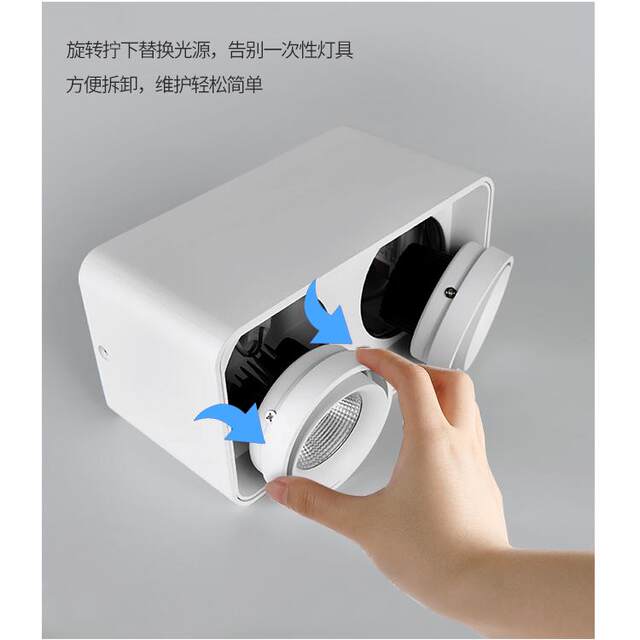 Surface-Mounted Four-Head Led Spotlight for Home Use, Ceiling-Mounted Downlight for Bedroom, No-Drill Installation for Living Room, Minimalist Mainless Lighting