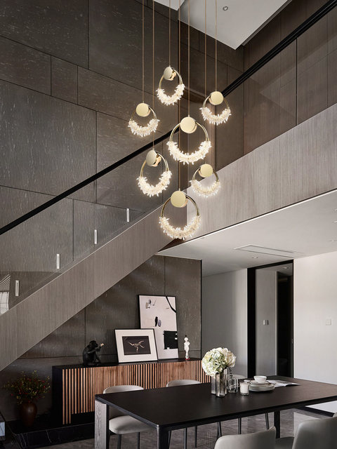 Postmodern Minimalist Creative Restaurant Lamp Nordic Chandelier Personalized Round Corridor Aisle Lamp Crystal Earring Small Chandelier