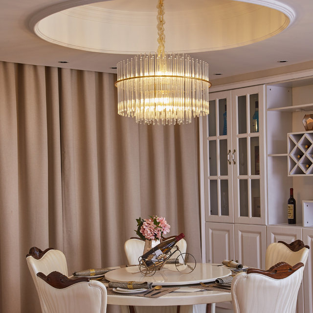 Post-Modern Round Crystal Chandelier for Living Room, Bedroom, Study, Clothing Store, Light Luxury, Simple, Creative and Personalized Dining Room Lamp