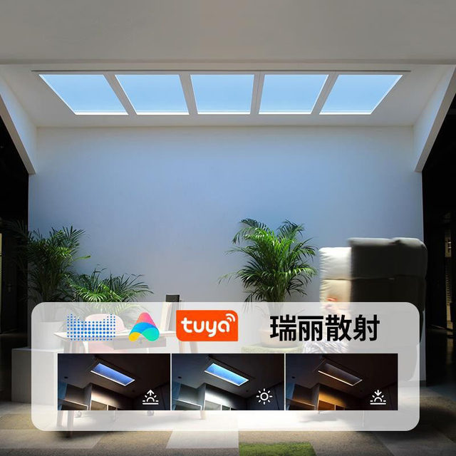 Ultra-Thin Second-Generation Clear-Sky Light for Kitchen and Bathroom, Smart Ceiling Light with Natural Daylight Effect