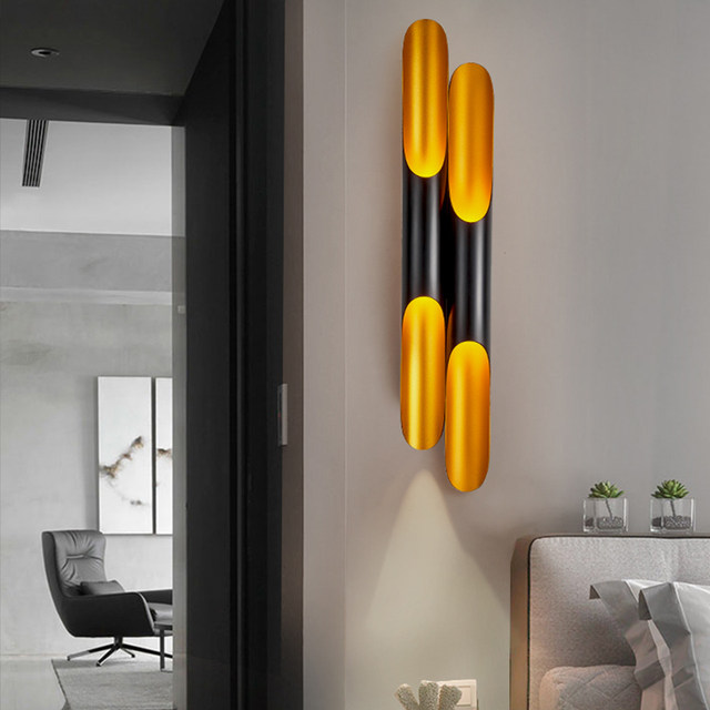 Nordic Post-Modern Minimalist Creative Wall Lamp Industrial Style Staircase Corridor Living Room Bedroom Bedside Lamp Inclined Wall Lamp