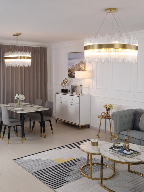 Postmodern Light Luxury Crystal Chandelier Villa Crystal Lamp Simple Creative Personality Living Room Chandelier Dining Room Bedroom Lighting Fixtures