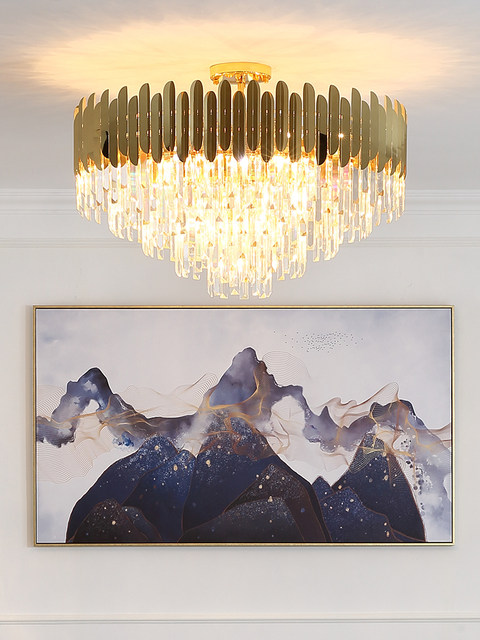 Suction and ceiling light luxury crystal chandelier, post-modern living room lamp, dining room lamp, luxury bedroom entrance hall ceiling lamp