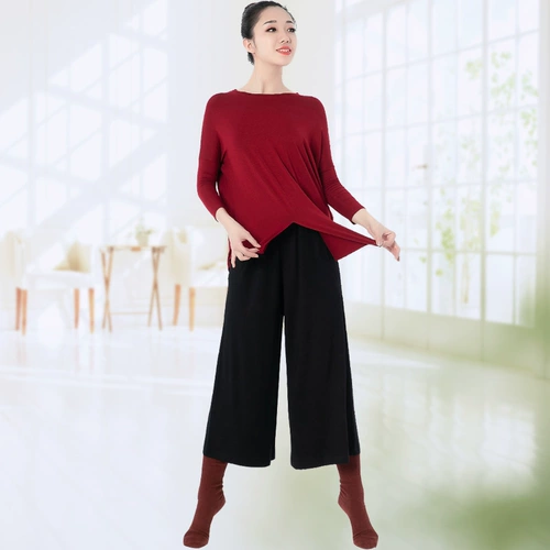 Черные штаны, танцующая современная спортивная одежда для йоги, свободный крой