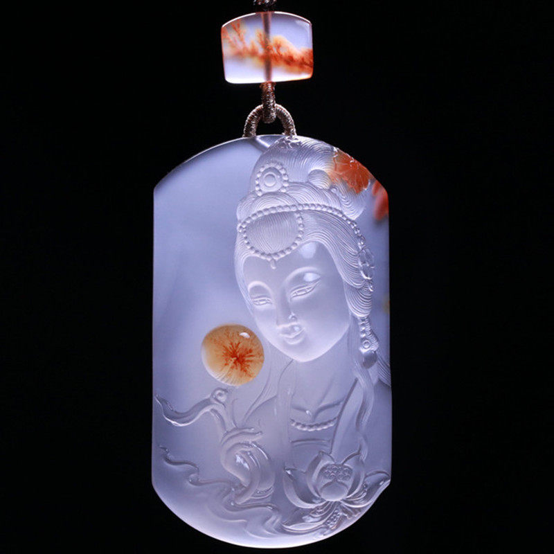 Liangshan South red Liangshan carved pendant hand string persimmon red flame men and women live before special shooting Contact customer service