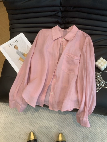 Летняя одежда для защиты от солнца, белая рубашка, городской стиль, свободный крой