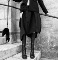 IAMCPLUS Sonny chic Dark black up and down irregular cut skirt Female long skirt winter skirt