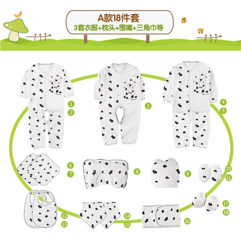 Sơ sinh bộ quà tặng mùa xuân và mùa thu bé quần áo 0-3 tháng cotton mùa hè sinh ra bé trăng tròn nguồn cung cấp bé hộp quà tặng cho bé sơ sinh