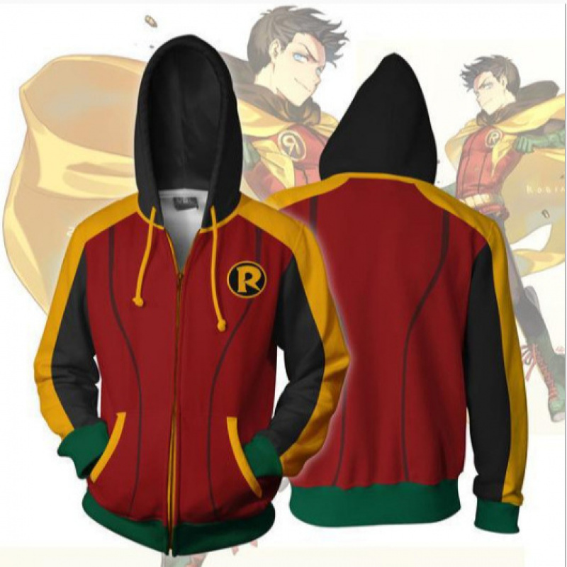 Dc Hero Batman Robin 3D Printed Zip-Up Hoodie Cosplay Costume