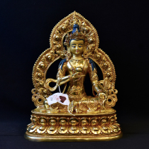 Ksitiang Bodhisattva Buddha statue statue Nepal handmade copper gilt gold Tibetan Buddhism Tantric boutique ornaments 7 inches