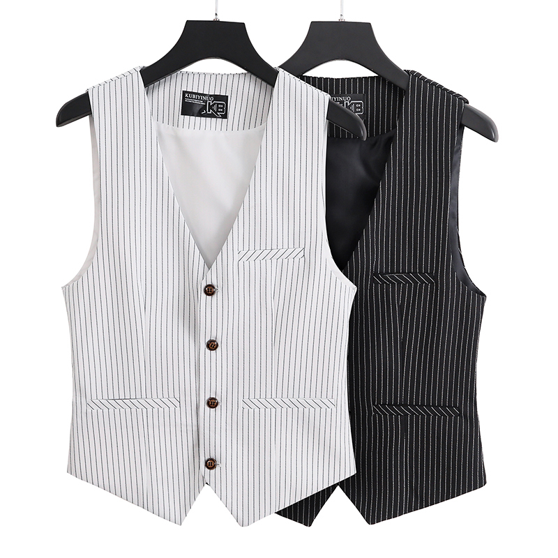 Casual Striped Suit Vest for Men, Suitable for All Seasons, Slim Fit, Stylish V-Neck, Thin Vest Top for Spring and Summer Casual Striped Suit Vest for Men, Suitable for All Seasons, Slim Fit, Stylish V-Neck, Thin Vest Top for Spring and Summer