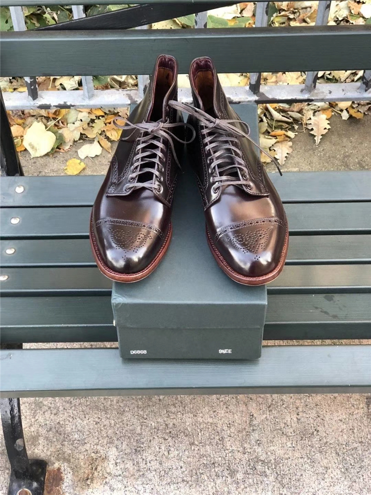 ALDEN eight color HORWEEN wine red horse buttocks B last carved swallowtail boots
