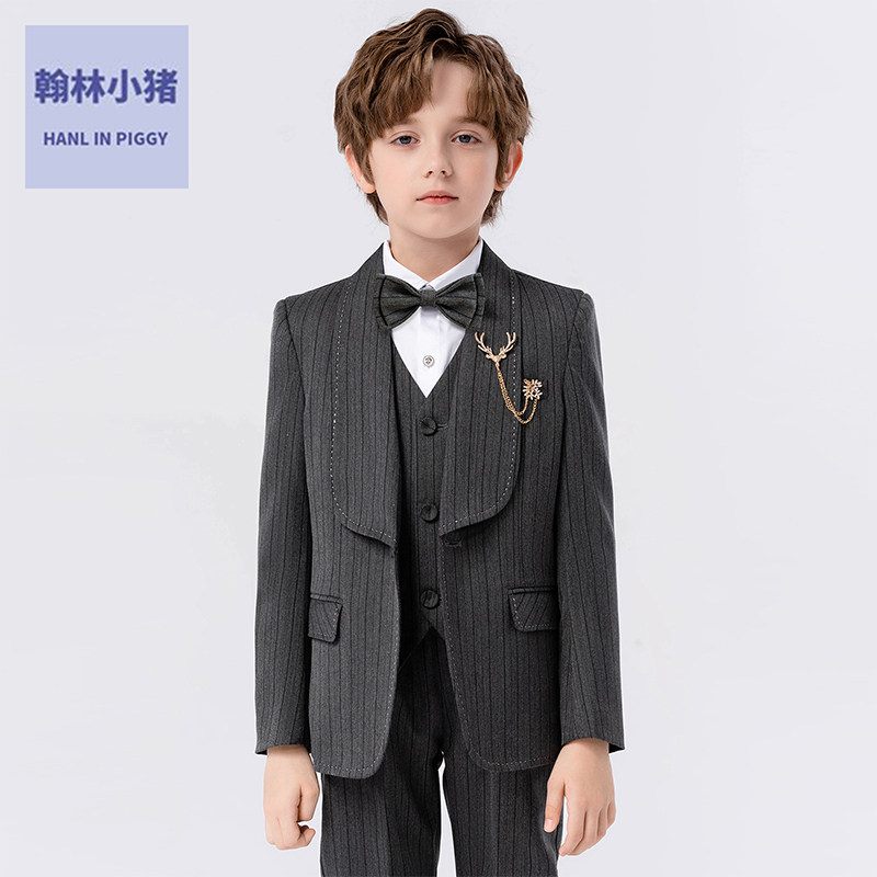 Boy's suit suits autumn and winter new boy host Inlensey clothes children's piano to serve a flower gown