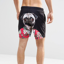 Summer men and women seaside vacation leisure water park can go into the water swimming quick-drying surfing hot spring beach pants dog