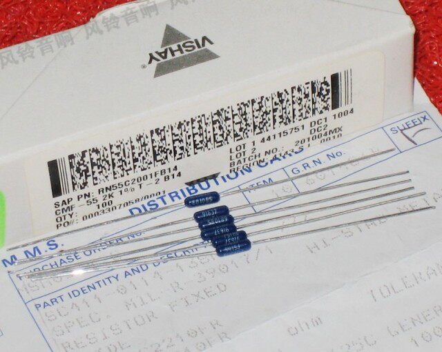 American DALE Dani 1 4W Fever Resistance 0 25W Smurf Copper Foot 1% Resistance Details