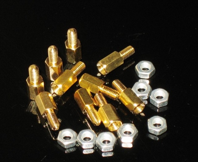 Single head hexagonal copper column M3 bronze column isolation column nut 7 6