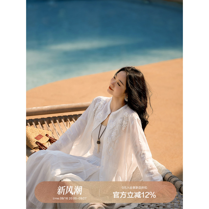 Xiaohan Pavilion【Rural Scenery Grape Vines】Simple, Breathable, Relaxed Ramie Oversized Shirt 26 Autumn Xiaohan Pavilion【Rural Scenery Grape Vines】Simple, Breathable, Relaxed Ramie Oversized Shirt 26 Autumn