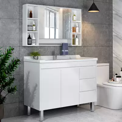 Nordic bathroom cabinet combination solid wood smart mirror cabinet simple dressing room wash wash basin bathroom cabinet floor
