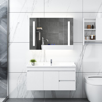 Nordic bathroom cabinet combination Bathroom sink Intelligent mirror cabinet Modern simple sink Wash basin wall cabinet