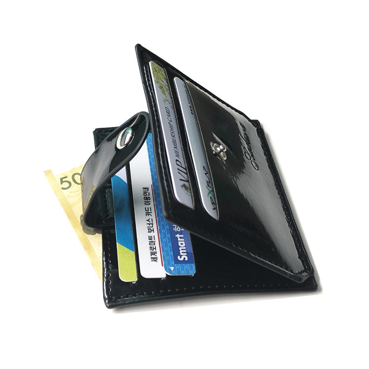 Cross-border thin PU laser card holder ladies card holder fashion coin purse business card holder foreign trade card holder bright leather card holder