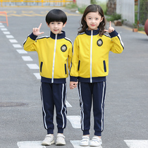 Kindergarten garden clothes spring and autumn blue one second and third grade sports class uniforms three sets of primary school uniforms