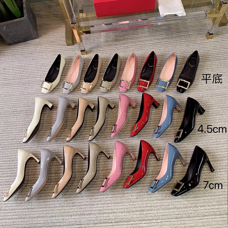 2026 New Style Chunky Heel Square Buckle Single Shoes, Trendy Patent Leather Mid-Heel Square Toe Shallow Mouth Comfortable Elegant Wedding Shoes Versatile for Work