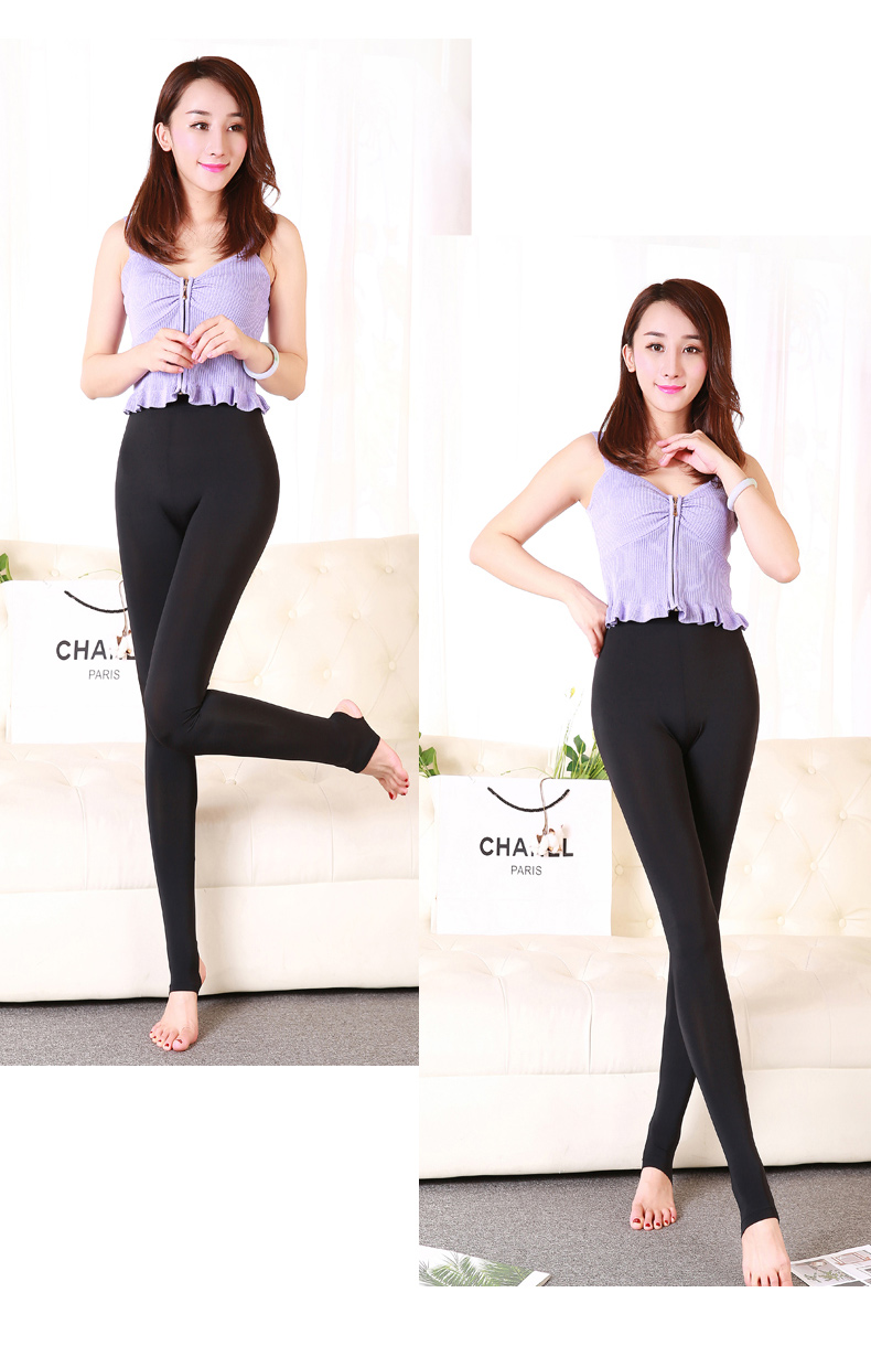 Băng sạch mùa thu xà cạp mỏng chân quần trơn của phụ nữ kích thước lớn băng lụa chín quần chống xà cạp bóng quần ngắn nữ đẹp