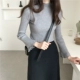 Mùa xuân và mùa thu mới phiên bản Hàn Quốc của áo sơ mi sang trọng nửa cổ cao lỏng lẻo tay dài đan đáy áo của học sinh áo len nữ - Đan Cardigan áo len cổ tim