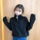 Áo khoác nữ lạ mắt dài tay phiên bản Hàn Quốc của sinh viên retro hoang dã Harajuku BF gió rắn dây kéo cao cổ áo len