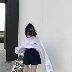 Mùa thu mới Hàn Quốc ulzzang Harajuku bf gió dài phần dài tay áo cổ tròn học sinh áo thun nữ thủy triều áo phông rộng Áo phông