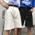 Mùa hè Hàn Quốc tại Harajuku bf retro màu rắn hoang dã dụng cụ giản dị quần short nam và nữ thẳng chân rộng năm quần s shop thời trang nữ Quần short