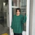 Bộ đồ thời trang nữ mùa thu 2018 mới Hàn Quốc phiên bản áo len sọc dài tay màu tương phản + váy nhăn nheo sinh viên thủy triều đồ bộ mặc nhà cao cấp hàn quốc Bộ đồ
