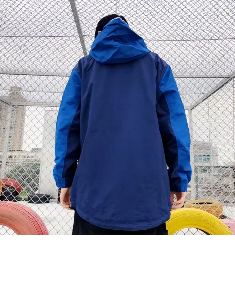 Palace ngực túi lớn đầu khâu áo khoác trùm đầu áo khoác gió áo gió hip hop khuôn viên đường phố nhảy nam áo gió 2 lớp