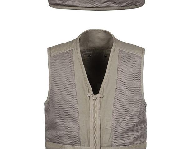 Áo vest nam trung niên mùa xuân và mùa thu mẫu cotton nhiều túi vest ngoài trời câu cá phóng viên chụp ảnh áo vest cổ chữ V áo ba lỗ tập gym