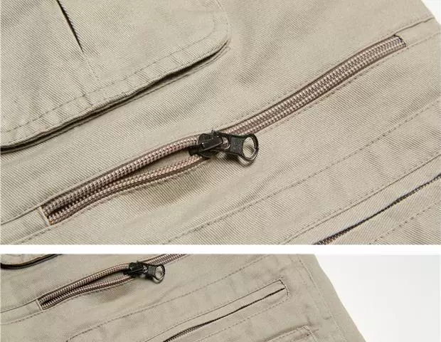 Mùa thu và mùa đông nam mới tinh khiết áo vest cotton dày áo ấm áo vest nhiều túi trung niên vest nam áo lông cừu