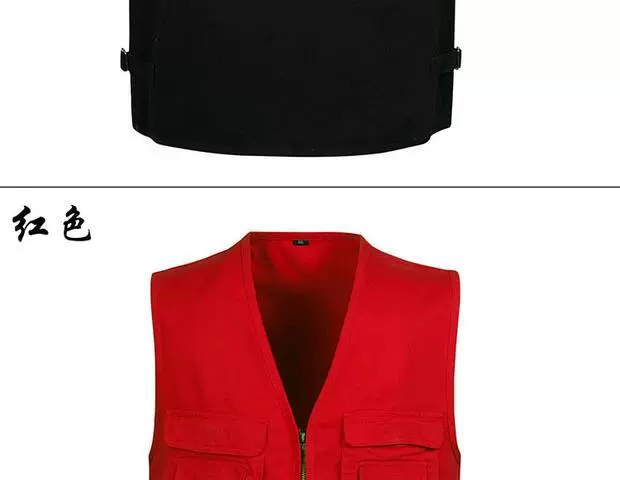 Mùa xuân và mùa thu mẫu mới cotton đa túi XL chụp ảnh câu cá nhiều túi trung niên vest nam vest áo thun nam body