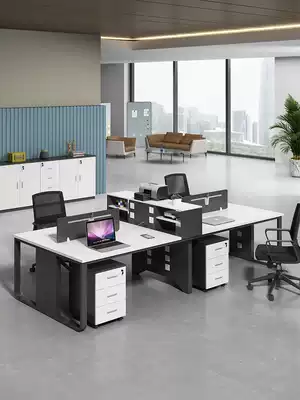 Office table and chair combination simple modern 4-person staff station screen Office Financial desk computer desk