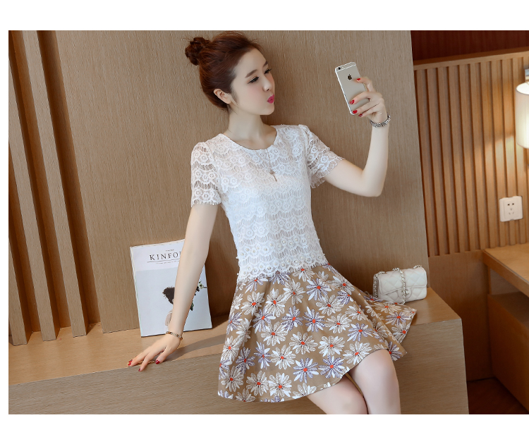 Ngắn tay áo ren nữ mùa hè mới mỏng áo sơ mi ngắn chiffon đáy áo với váy dài hàng đầu áo ký giả nữ