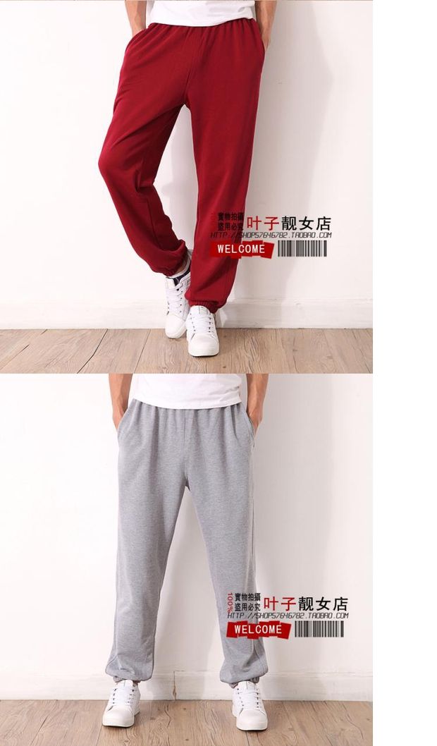 Mùa xuân và mùa thu sinh viên quần thể thao quần nam cộng với phân bón XL đóng cửa quần giản dị chất béo quần nam làm việc quần kaki