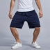 Mùa hè chất béo quần short cotton nam dệt lỏng kích thước lớn giản dị cộng với phân bón để tăng đàn hồi thể thao quần năm điểm bãi biển quần nam Quần short