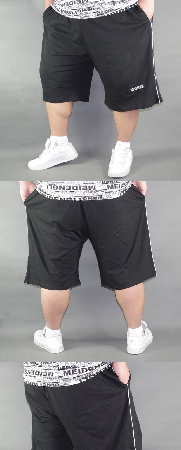 Mùa hè rắn màu cotton thể thao quần short nam kích thước lớn cộng với phân bón để tăng quần lỏng xu hướng quần lớn quần short kaki nam