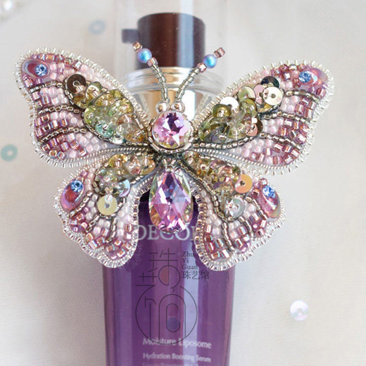 Pearl Art Gallery Original Bead Embroidered Method Embroidery Butterfly Brooch Material Bag Diy Hand Gift With Film Tutorial