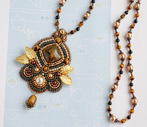 Eurostyle Retro Sweater Chain Pearl Embroidered Illegal Embroidery Schist Pearl Tiger Eye Stone Diy Material Bag Sold Out