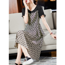 MAJE DVAWN Fat mm Summer dress Slim Fashion Dress dress 2022 New cover Belly Mesh Yarn Crummy Dress