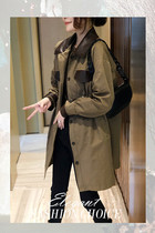 MAJE DVAWN card for its color overalls womens 2022 fall new spell receiving waist display slim superior sense jacket