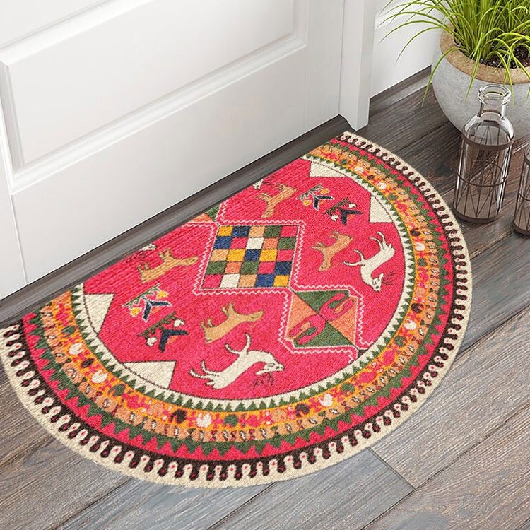 Semi-circular American Nordic quick-drying home bathroom entrance door bathroom door mat absorbent floor mat carpet