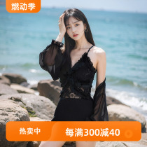 lulu cozy swimsuit womens new sexy internet celebrity style two-piece slimming belly-covering one-piece swimsuit